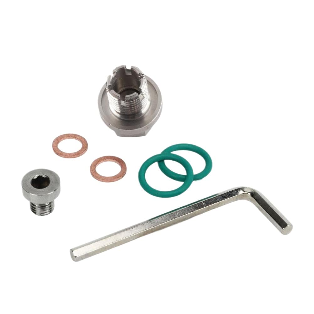 Kit di Riparazione della Filettatura della Coppa dell'olio autofilettante in Acciaio Inossidabile con Tappo di Scarico Piggyback e Chiave Esagonale per Motori automobilistici