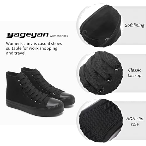 yageyan Womens High Top Canvas Sneakers Lace up Fashion Shoes for Women Casual Classic2