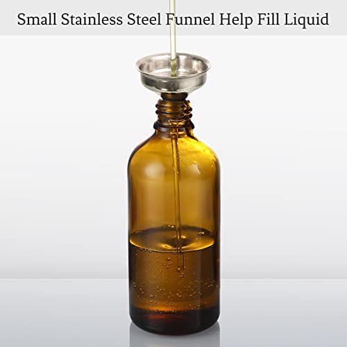 Aozita 2DG-HZ4-120ML 4 Pack, 4Oz Amber Glass Dropper Bottles Plus 2Pcs Graduated Calibrated Glass Pipettes (1Ml)- 120Ml Dark Brown Tincture Bottles With Eye Droppers For Essential Oils thumb #5