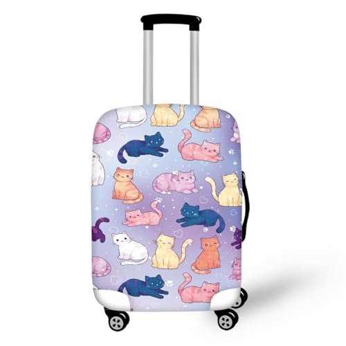 Housse valise protection L Chat Bleu en spandex extensible pour bagage voyage