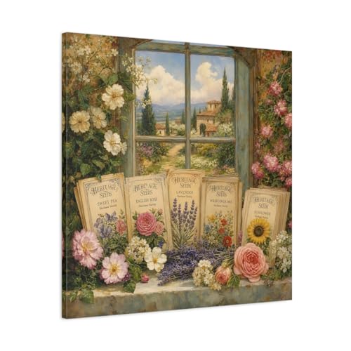 Toile florale vintage pour sublimer le dessus de cheminée de votre salon