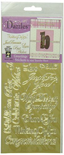 Hot Off The Press Dazzles Stickers, Gold Greeting