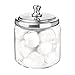 Price comparison product image iDesign 67790 York Jar, Glass and Metal Storage Container with Lid for Bathroom Accessories, Clear and Silver, Sttel, 8.9 cm x 8.9 cm x 11.4 cm