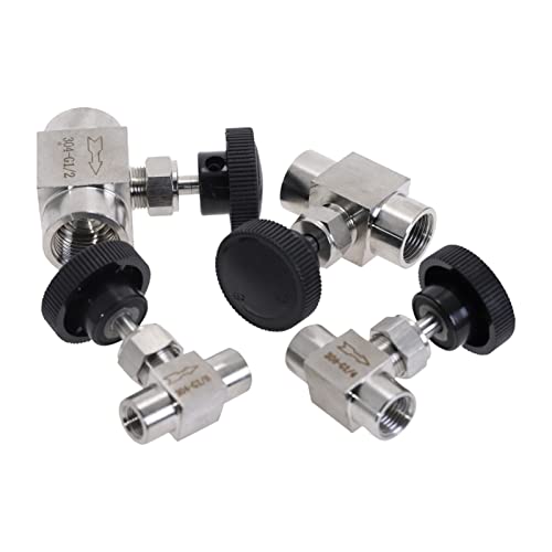 Válvula de aguja de acero inoxidable de 1/8" con rosca interna hembra igual para gas y aceite 7