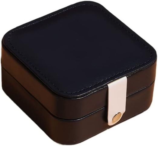 Montecarduo Joyeros Mujer Organizador - Cuadrado Organizador De Joyas Pantalla Viaje Caja De Joyería Portátil Organigrama De Cuero Organizador De Pendientes Soporte 11.5X11.5X5.6Cm, Como Se Muestra