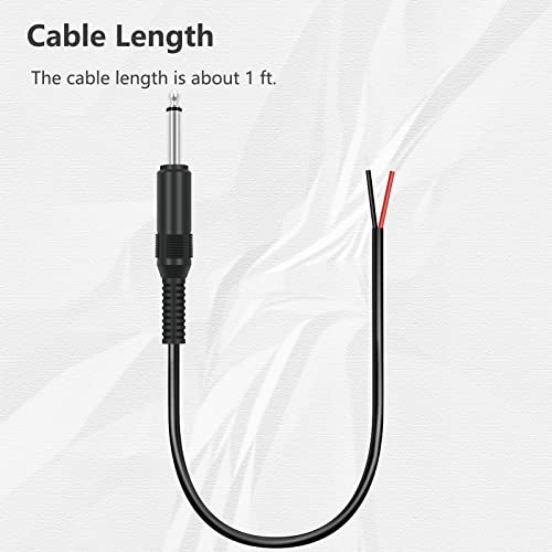 4 Pack Cable Altavoz a Conector TS Mono 6.35mm miniatura 4