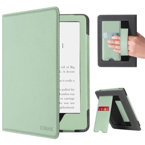 Image of CoBak Case for Ereader - Durable PU Leather Cover with Auto Sleep Wake, Card Slot, Hand Strap Feature - Fits Kindle Paperwhite 11th Generation 6.8 inch Signature Edition 2021 Released