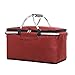 HuaShslt Falten Picknickkorb Isolierbeutel Tragbare Eiskorb Outdoor Picknick Tasche Isolierkorb Einkaufen Warenkorb Kaltasche Große Kühlbox Große Kühle Kühle Kühle Tasche (Color : Red 30L)