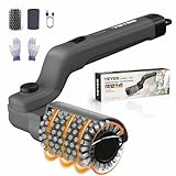 YEYES Electric Grill Brush for Outdoor Grill - Cordless Rechargeable BBQ Cleaner with 7-Angle Adjustable Head, 2600mAh Power Rotary Grill Cleaning Brush for Gas Charcoal Grates (Gray)