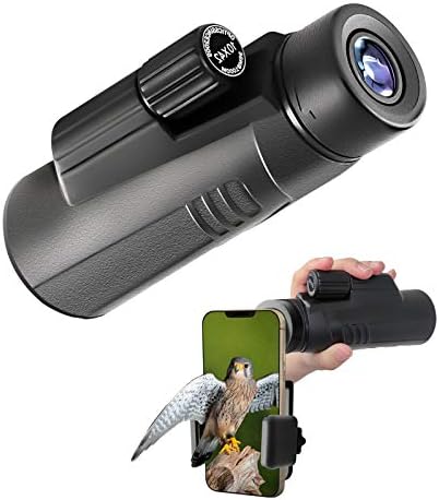 Waoops Monocular Telescope for Adult,High Power Waterproof HD Monocular Scope with Smartphone Adapter & Tripod for Bird Watching Hunting Camping Hiking Traveling