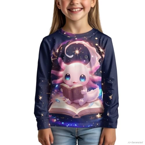 Image of Renewold Boys Girls Tees Kids T-Shirt Long Sleeve Crewneck T Shirts Casual Athletic Tops Clothing for Home School Travel