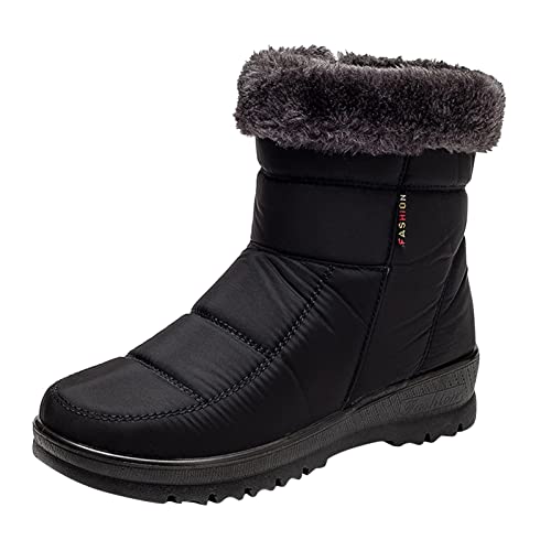 Bottes de neige pour femmes chaudes et antidérapantes à zip latéral pour l'hiver