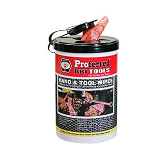 Proferred - T99001 PROFERRED Hand and Tool Wipes, Heavy Duty Tool Cleaning Wipes, Hand Cleaning Wipes, Degreasing, Waterless Hand Cleaner, Dual Surface, Work Surface Wipes,82 Count (Pack of 1)