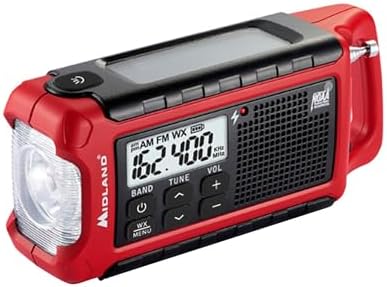Midland ER210 NOAA Emergency Weather Radio - Compact, Crank, Weather Alerts, AM/FM Radio, Multiple Power Sources, SOS Emergency Flashlight