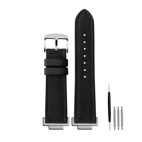 NylonCowhide Watch Band݊Casio GA100/400 GA700 GBA-800 DW5600/G-5600/GW-5610Xgbv16mmuXbg(Black silver pin)
