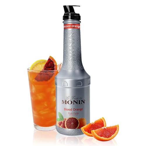 Monin - Blood Orange Purée, Tart, Juicy Citrus Taste, Great for Lemonades, Cocktails, and Culinary Creations, Vegan, Gluten-Free (1 Liter)