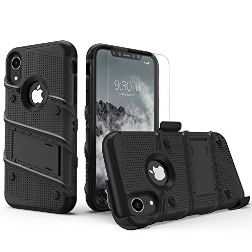 ZIZO Bolt Series for iPhone XR Case with Screen Protector Kickstand Holster Lanyard - Black​ - Thumbnail 2
