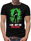 TShirt-People Predator I Want to Believe T-Shirt Herren M Schwarz