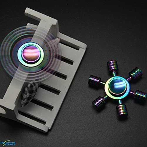 Image of TRU TOYS Rainbow Gyro Six Arms Finger Hand Spinner Fidget Long Time Rotation Hand Spinner EDC ADHD Stress Relief Toys Totem collectives