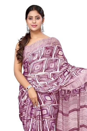 Image of MIRCHI FASHION Saree for Woman Chiffon Madhubani Print | Breathable Comfortable Printed Saree for Office and Regular Use (Available in 15 Designs)