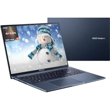 ASUS Notebook Vivobook 16 2023 mais novo, tela de 16 polegadas, processador AMD Ryzen 7 5800HS até 4,4 GHz (Beat i7-1195G7), 12GB RAM, SSD de 512 GB, WiFi 6, teclado Chiclet, fino e leve, Windows 11 Home