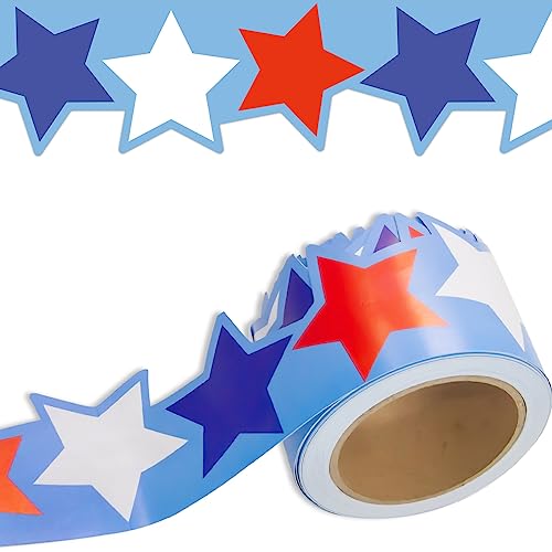 Patriotic Bulletin Board Border Red White Blue Star Border Classroom Bulletin Board Decoration 36ft Die Cut