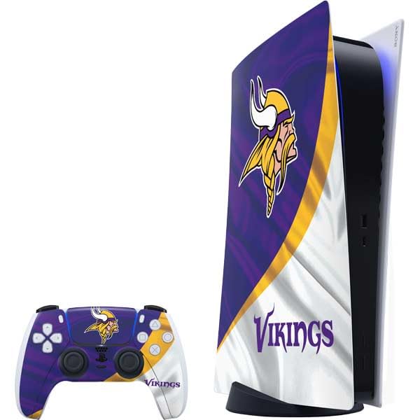 Skinit Decal Gaming Skin Compatible with PS5 Bundle - Officially Licensed NFL Minnesota Vikings Design