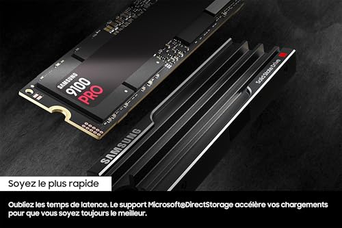 Samsung SSD Interne 9100 Pro, NVMe 2.0 PCIe 5.0x4, Capacité 1To, Vitesse de Lecture jusqu'à 14 800 Mo/s, Les Performances de la Gen5 sur PC et PS5, MZ-VAP1T0BW