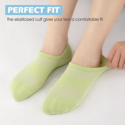 eallco No Show Socks Womens Cotton Non Slip Low Cut Thin Ankle Short Casual Invisible Socks 7 Pairs4