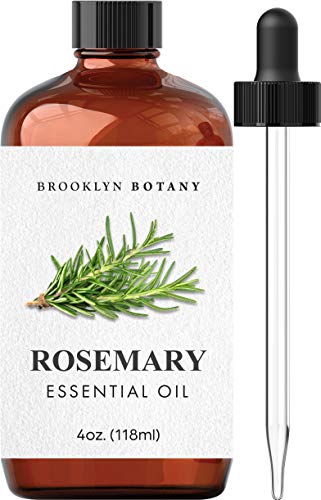 Brooklyn Botany Rosemary Essential Oil  100% Pure and Natural  Therapeutic Grade Essential Oil with Glass Dropper - Rosemary Oil for Aromatherapy and Diffuser - 4 OZ