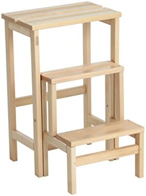 Valsecchi Su and Giu 3 Steps Ladder Stool, Natural, One Size