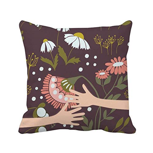 Coussin de couvrir fleurs brun câlin pour un salon cocooning - 2