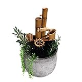 【Hermoso paisaje】：Una pizca de estilo de esta hermosa y moderna fuente de agua de bambú 100% hecha a mano. Esta pieza única hecha a mano agregará belleza donde sea que la coloques.