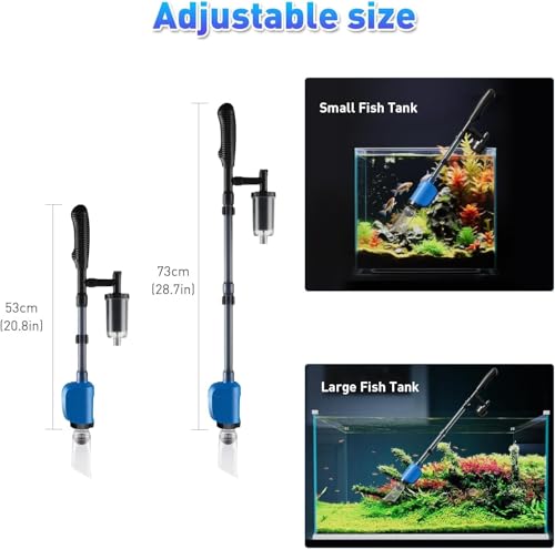 HEKIWAY Aquarium Vacuum Gravel Cleaner, 6 in 1 Fish Tank Cleaning Kit,32W Automatic Aquarium Vacuum Gravel Cleaner Set for Change Water Wash Sand Water Filter and Water Circulation