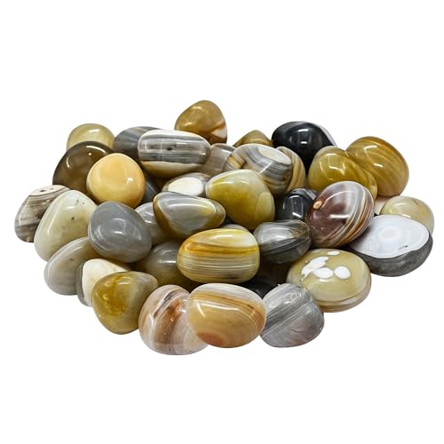 Image of Certified Lace Agate Crystal Healing Tumbled Stone, Natural Polished Crystals for DIY Crafts, Manifestation, Meditation, Pooja Feng Shui and Reiki Healing (30 Grams)