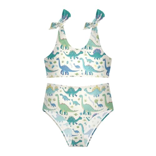 Wusikd Dinosaurs Girls Swimsuits Two Piece Turquoise Swimwear Bikini Set for for Girls Size 3T3