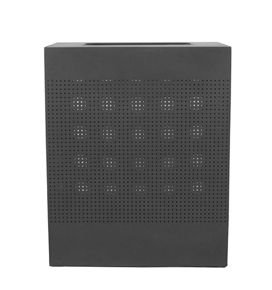 Rectangle Sleek Modern 40 Gallon Metal Commercial Trash Can for Commercial Spaces - Black