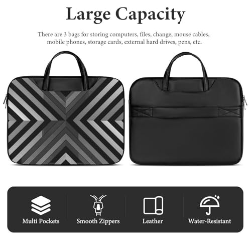 Bolso para Laptop 17 Pulgadas Rayas Blanco y Negro miniatura 5