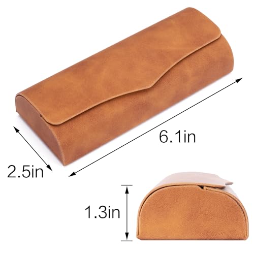 Vemiss Hard Shell Glasses Case, Portable Eyeglasses Case with Cleaning Cloth for Men Women