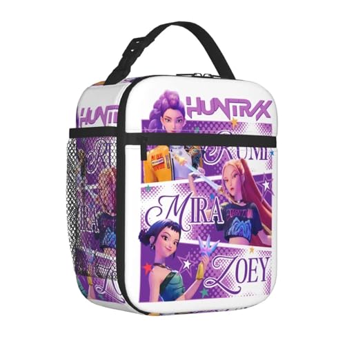 KPOP Demon Hunters Huntrix Accessories Bolsa de Almuerzo aislada para Caja de Comida de Oficina Nevera Reutilizable Cajas térmicas de Almuerzo