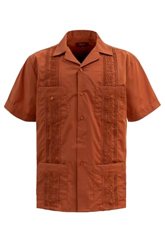 G-Style USA Men's Short Sleeve Cuban Guayabera Shirt
