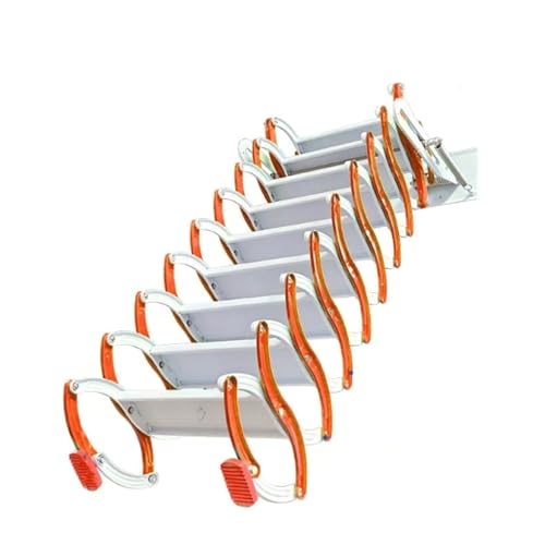 Rieort Dachbodentreppe, Dachbodenleiter, Ausziehleiter aus legiertem Stahl, Tragkraft 1100 Pfund, Dachbodentreppe, an der Wand montierte Klappleiter for Haus, Dachbodenleiter(Orange,2.2-2.5m) Rieort Dachbodentreppe, Dachbodenleiter, Ausziehleiter aus legiertem Stahl, Tragkraft 1100 Pfund, Dachbodentreppe, an der Wand montierte Klappleiter for Haus, Dachbodenleiter(Orange,2.2-2.5m)