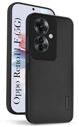 Image of Jkobi Back Cover Case for Oppo Reno11 F 5G | Oppo Reno 11F 5G (Textured Grip Design | Camera Protection | Slim and Light Weight | Soft Touch and Feel | Black)