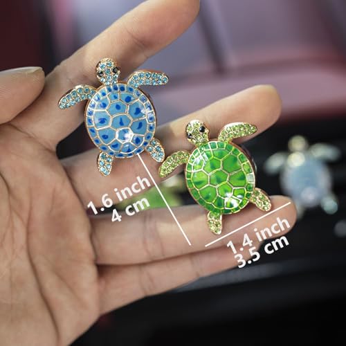 Image of Car Air Freshener Women Car Vent Clips Decorations 2 PCS Cute Sea Turtles Car Interior Accessories Car Vent Diffuser (Blue Sea Turtle, 1.6 inch)