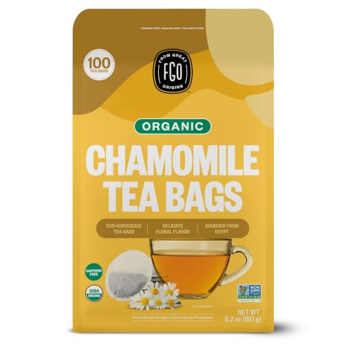 FGO Organic Chamomile Tea, 100 Count, Eco-Conscious Tea Bags...