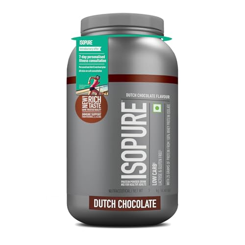 ISOPURE [Whey Protein Isolate Powder, 4.40 lbs/2 Kg (Dutch Chocolate), Low carbs, Lactose-Free Vegetarian protein for Men & Women] with FREE Optimum Nutrition Micronised Creatine Powder, 250g