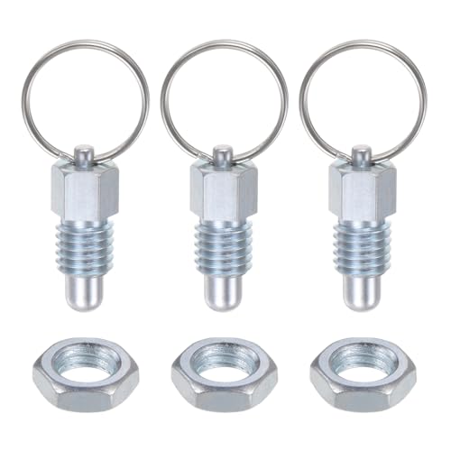 HARFINGTON 3Pcs Spring Plunger with Pull Ring M12x1.75 Thread Size 0.51