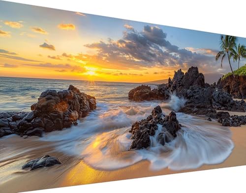Peinture Diamant Paysages de Plage pour une Déco Salon Relaxante 5D