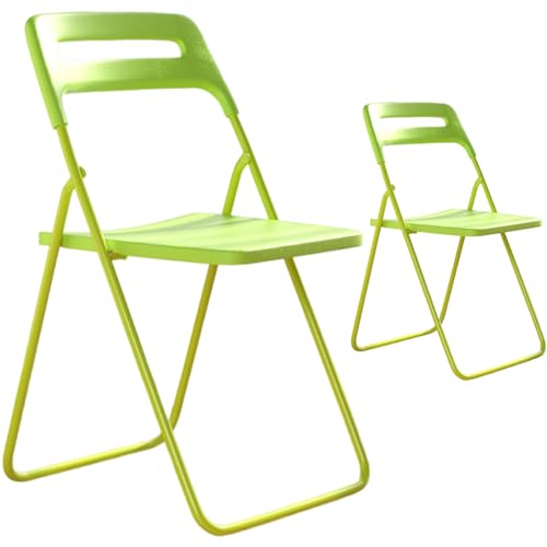 Juego de 2 sillas plegables modernas de plástico con respaldo, ligeras para conferencias, formación, conciertos, comedor en casa