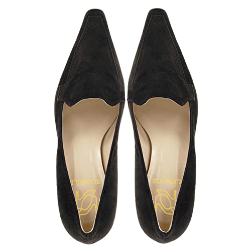 Image of LEHOOR Women Vintage Chunky Block Heel Pumps Shoes Square Pointed Toe Slip On Formal Office Work Business Loafers Shoes Suede Snakeskin Cone Heel Oxford Shoe Ladies Professional Chic Fall 4-11 M US